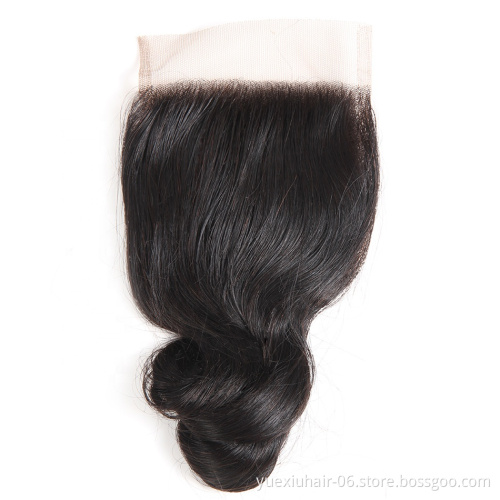 Brazilian Virgin Human Hair Loose Wave 4x4 Lace Closure